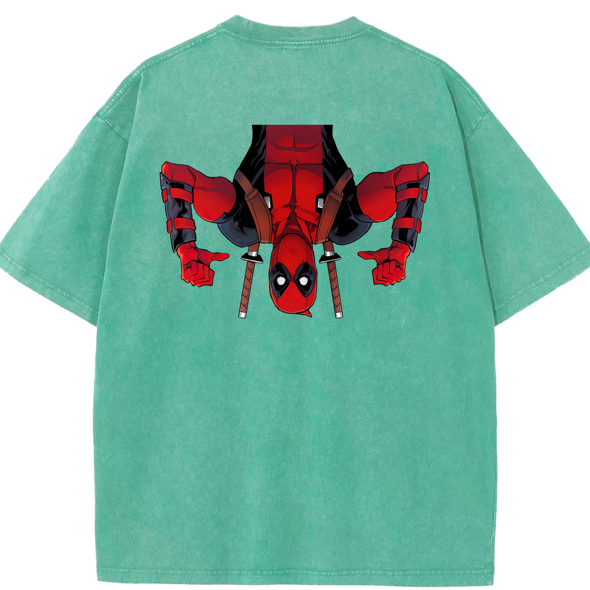 （画像用） Deadpool デッドプール 綿100% ヴィンテージ風 半袖Tシャツ（背面プリント）